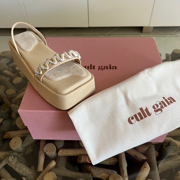 CULT GAIA ONYX PLATFORM Natural Leather Sandals - Picture 2 of 8